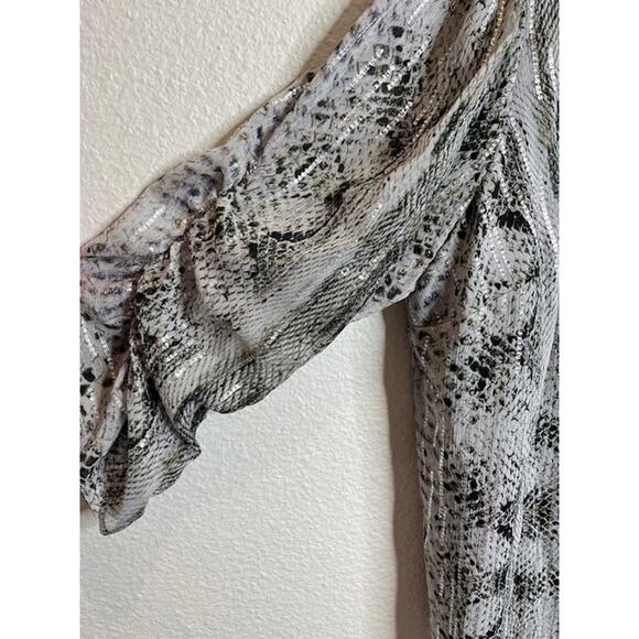 1. State Python Print Ruffle Lined Blouse Size 1X - Picture 3 of 12